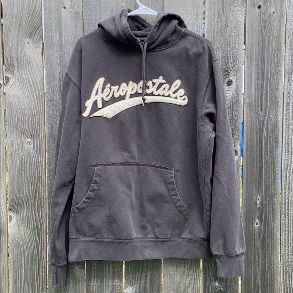 L men’s Aeropostale dark gray hoodie